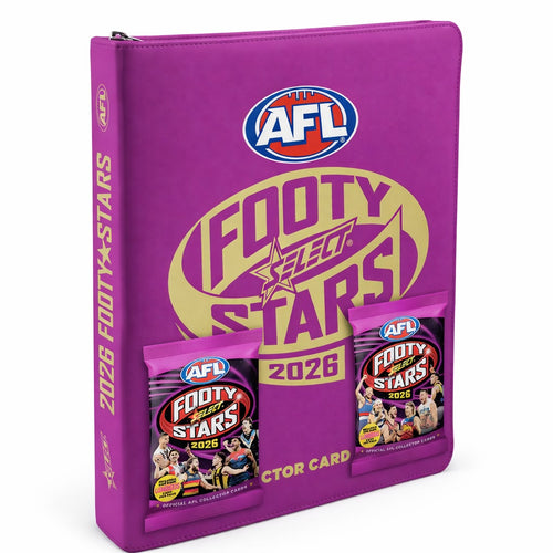 2026 AFL Footy Stars Vinyl Trading Card Album on white background