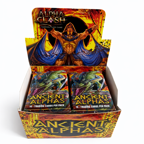 Alpha Clash Trading Card Game booster pack on white background