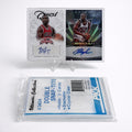 Double Card Display Holder clear rigid case on white background