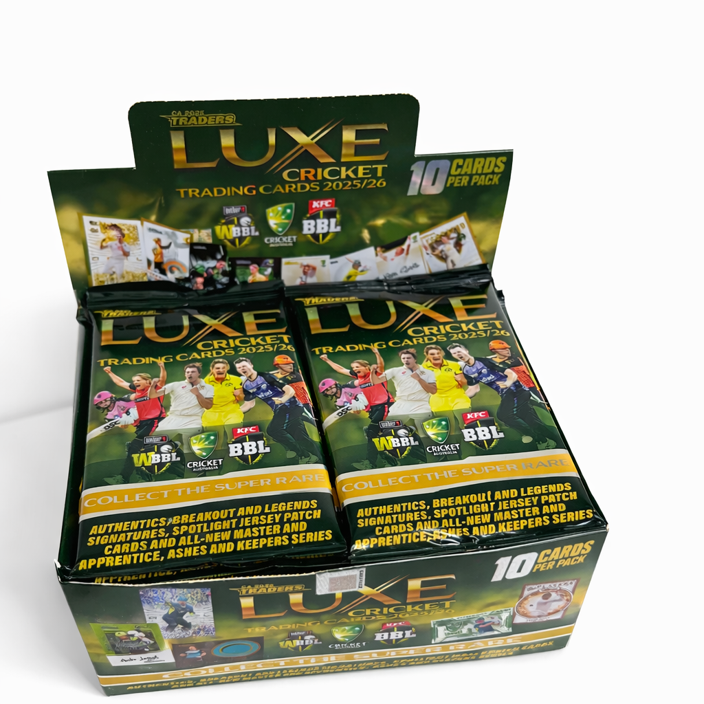 Luxe Cricket Cards 2025/2026 single trading card pack on white background