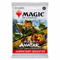 Magic: The Gathering Avatar The Last Airbender Jumpstart booster pack with 20 cards displayed on a clear stand