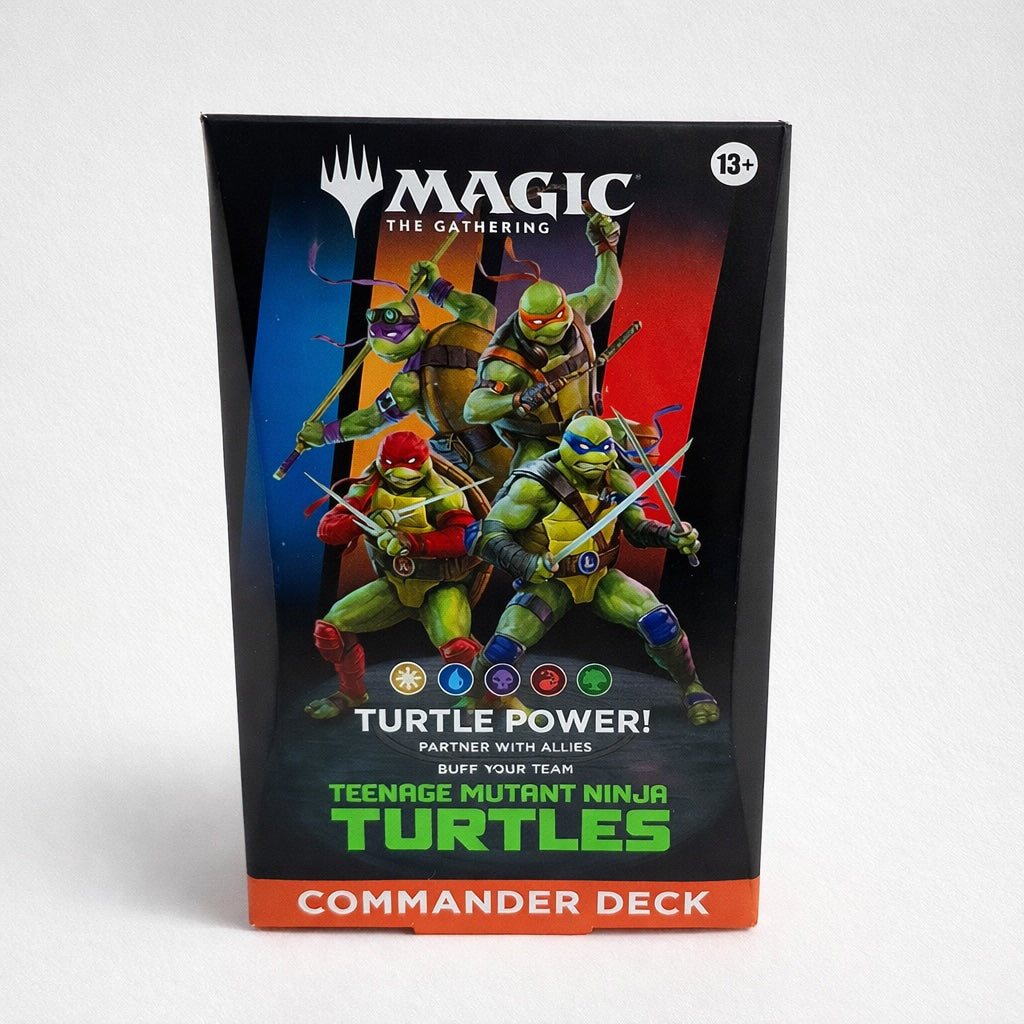 Magic The Gathering Teenage Mutant Ninja Turtles Commander Deck sealed on white background