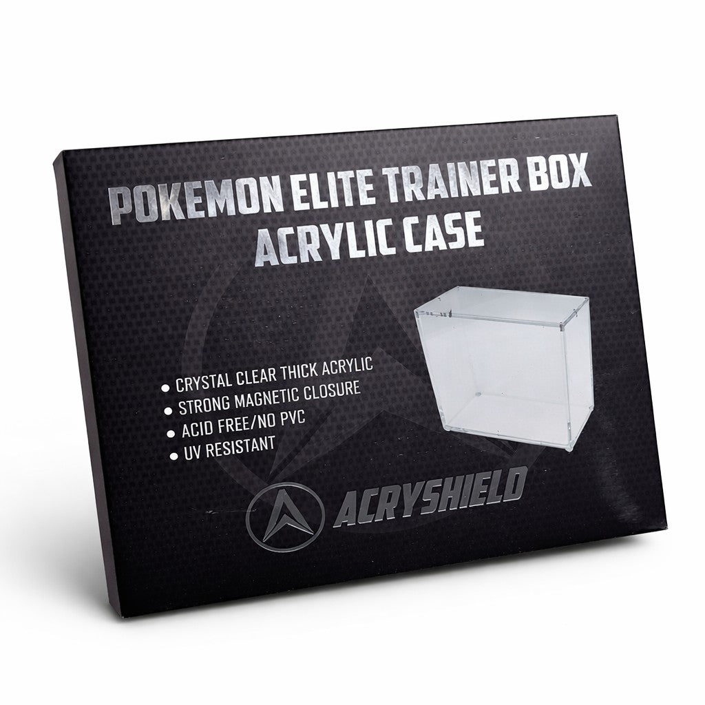 Pokemon Elite Trainer Box Acrylic Display Case on white background