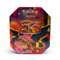 Pokemon Mega Charizard EX collector tin on white background