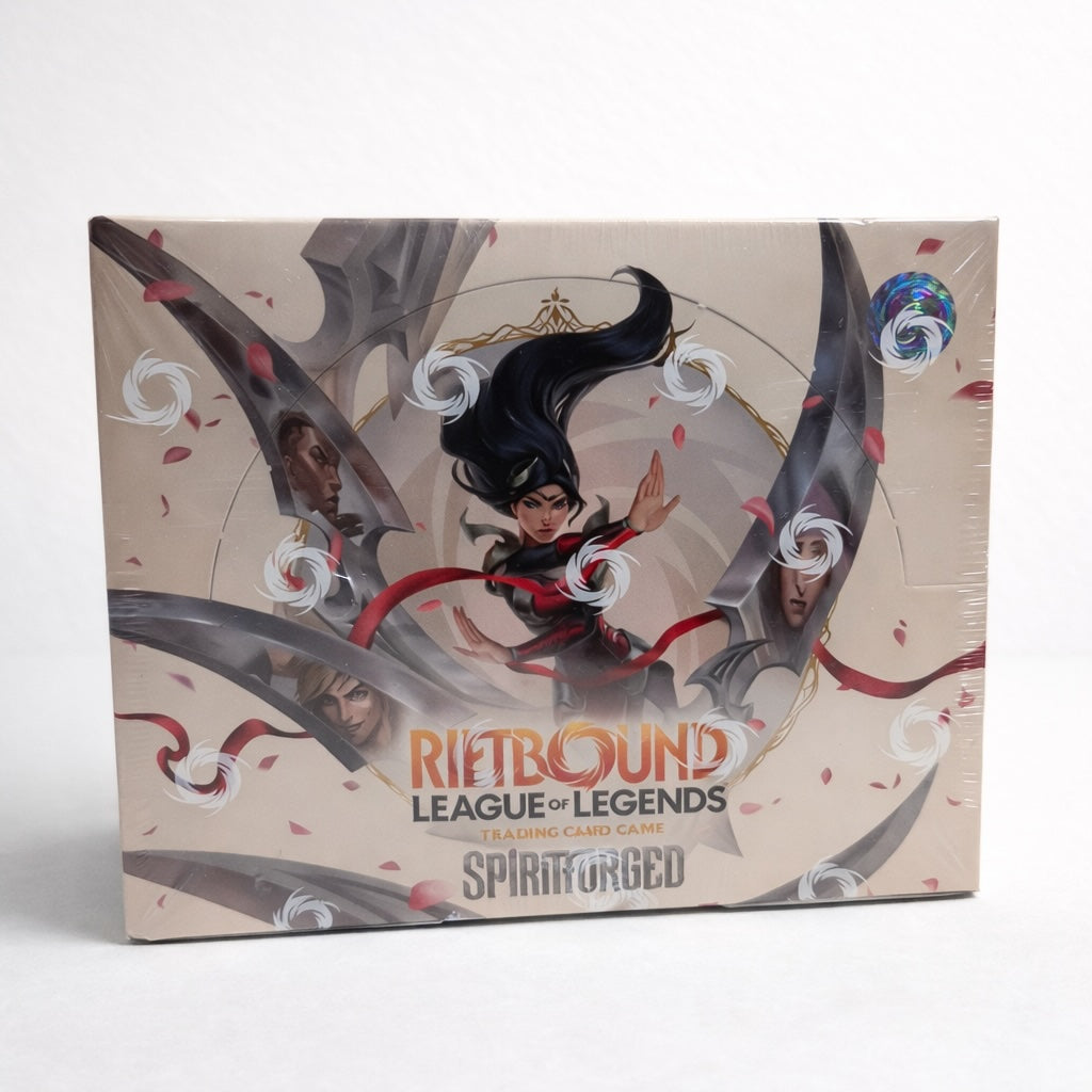 Riftbound League of Legends sealed booster box on white background