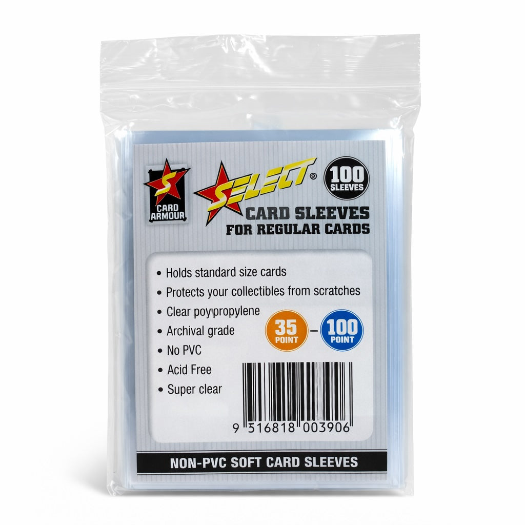 Select Card Sleeves 35-100 Point pack of 100 on white background