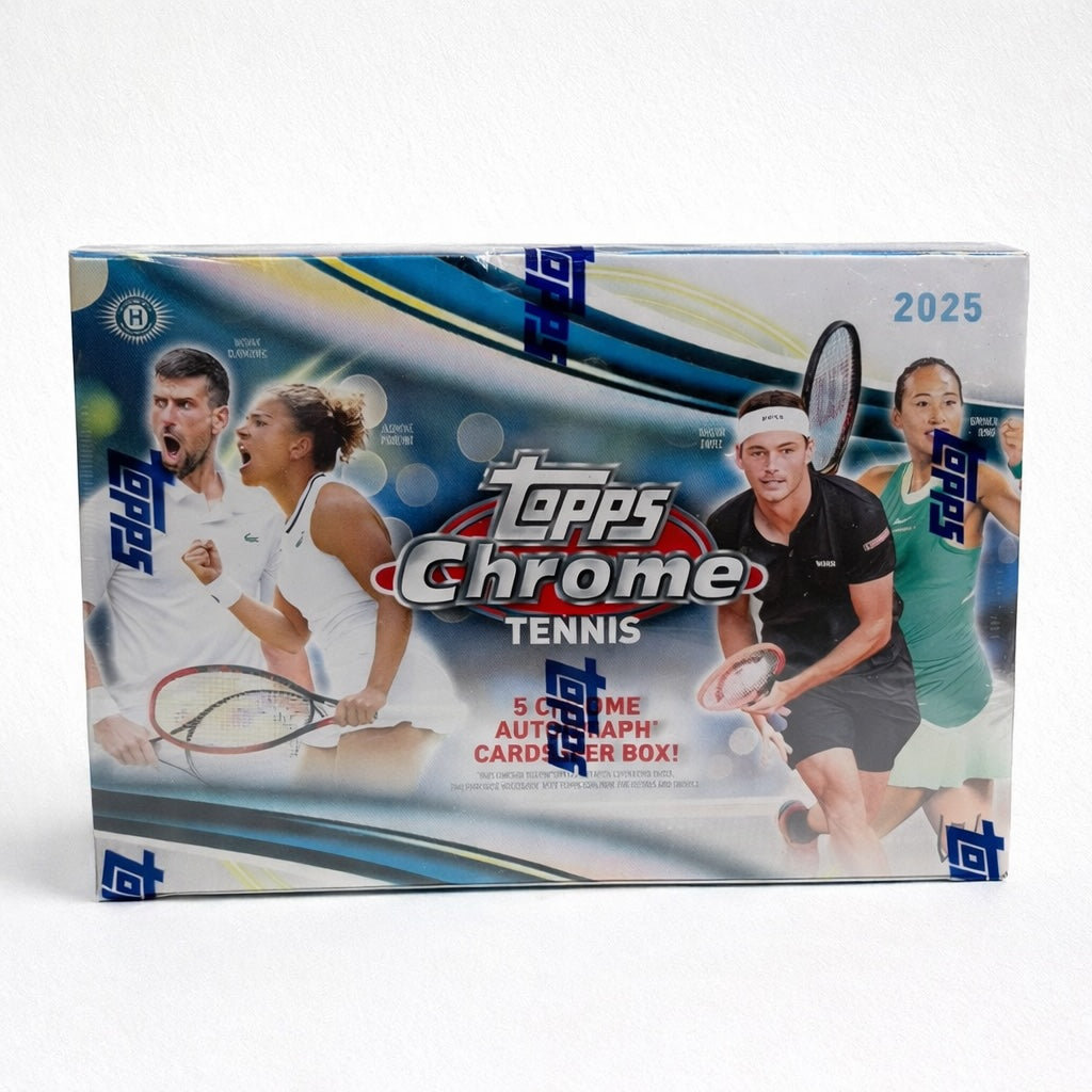 Topps Chrome Hobby Delight Tennis sealed hobby box on white background