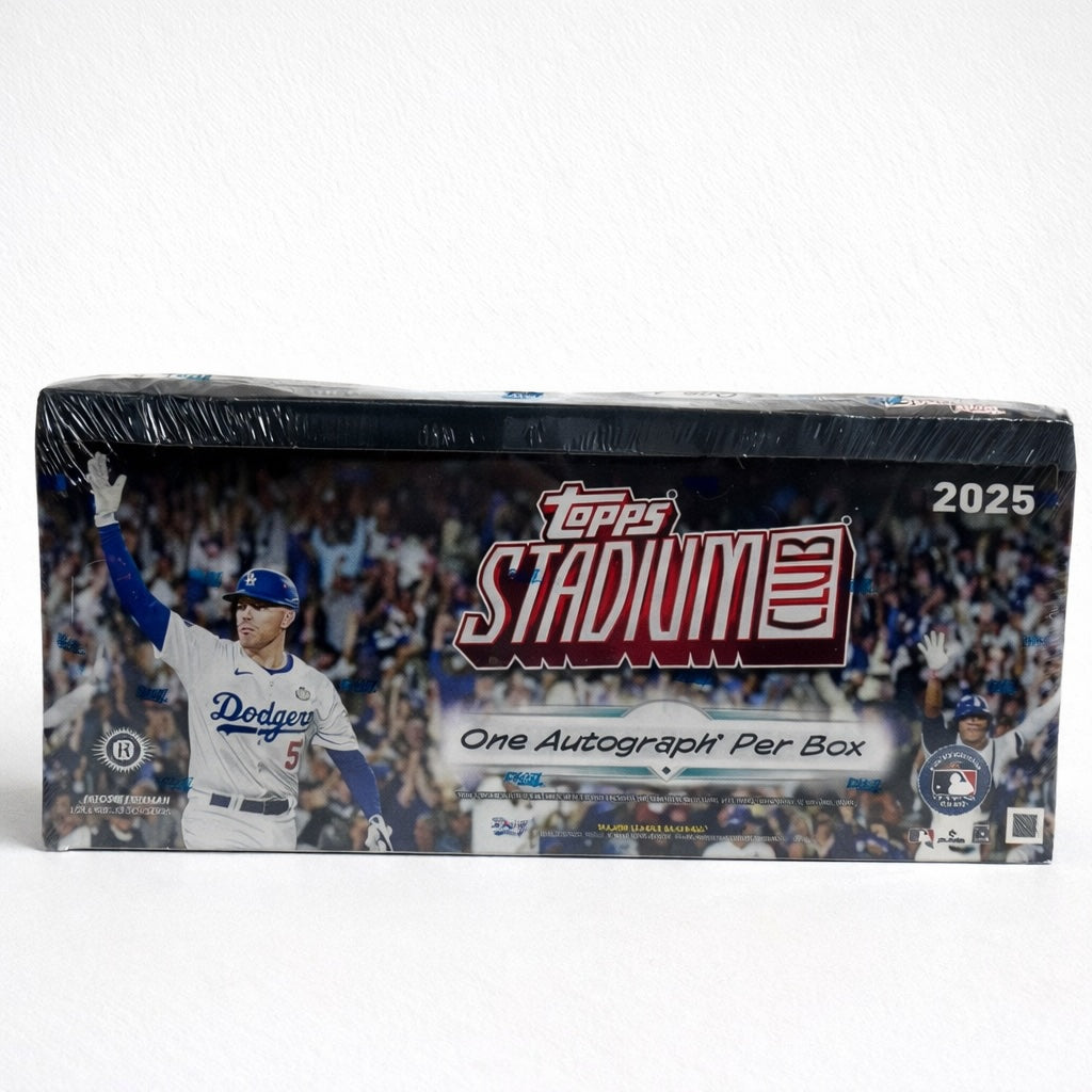 Topps Stadium Club Baseball 2025 sealed hobby box on white background