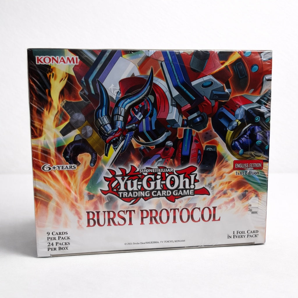 Yu-Gi-Oh! Burst Protocol sealed booster box on white background